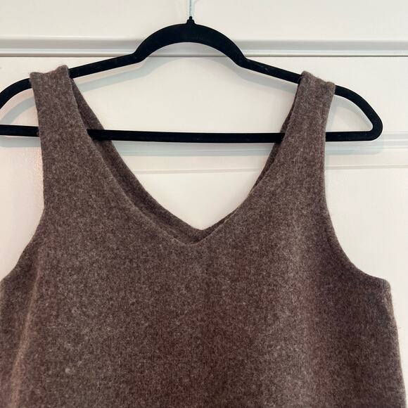 Madewell Women's Wool Cropped Sweater Tank Dark Brown Size XL - Picture 3 of 9